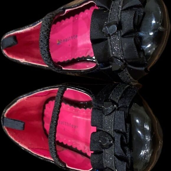 Healthex Dress Shoe Toddler black patent leather slip on jeweled Size 4 - Picture 11 of 12